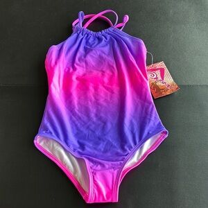 Kanu Surf UPF 50+ Janie Halter criss cross strappy back one piece